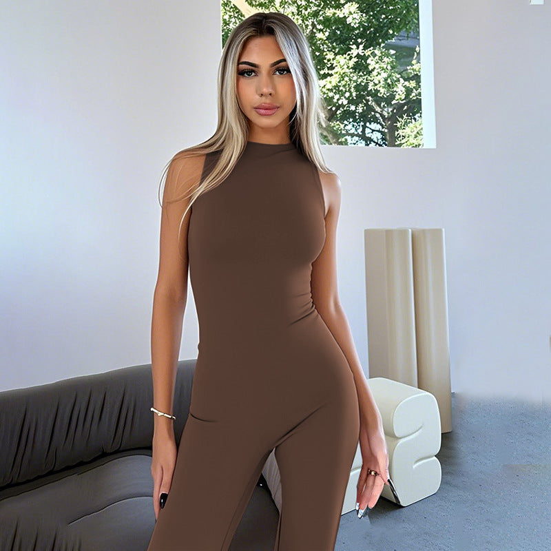 Damen Fließender Jumpsuit mit ausgestellt Bein Drune