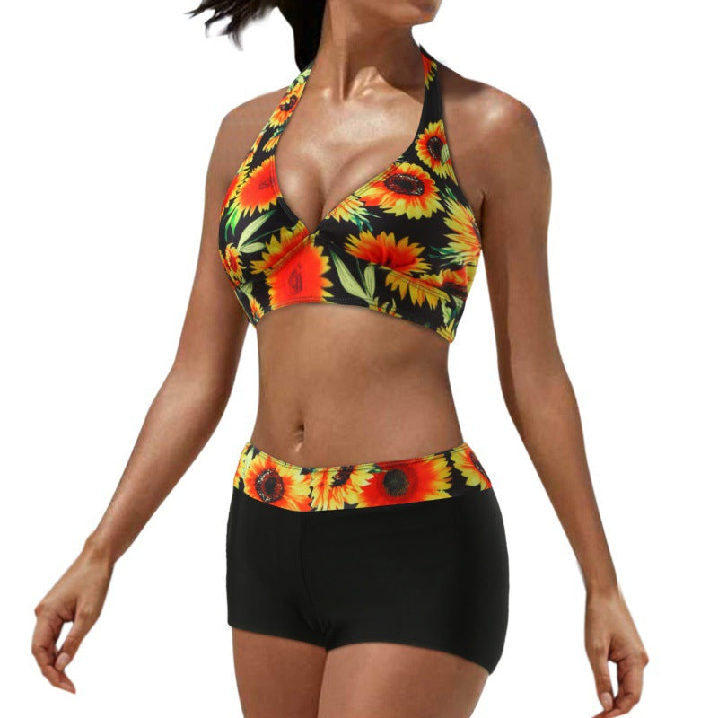 Damen Sportlicher Bikini mit hoch geschnittenem Unterteil Drune