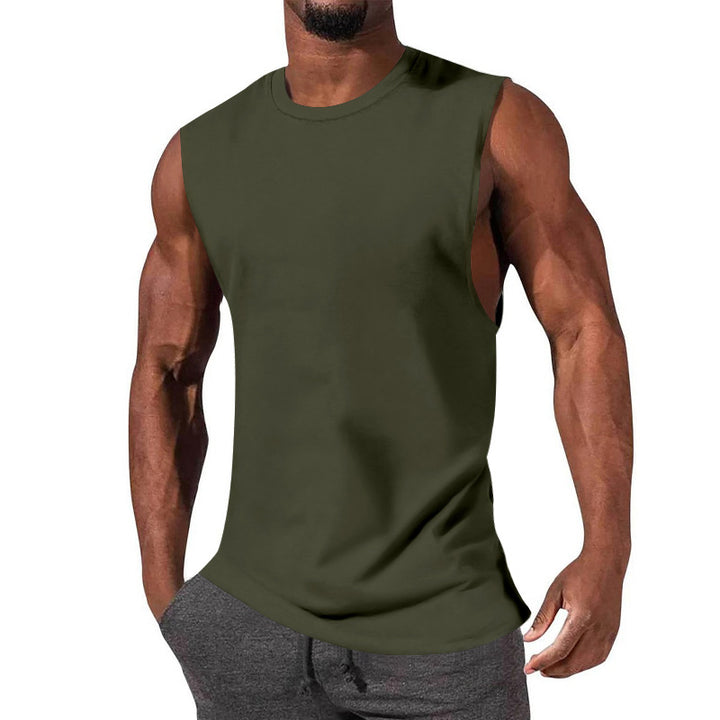 Herren nan athletisches Tanktop mit extra tiefem Armanschnitt und elastischem Baumwollmix Drune