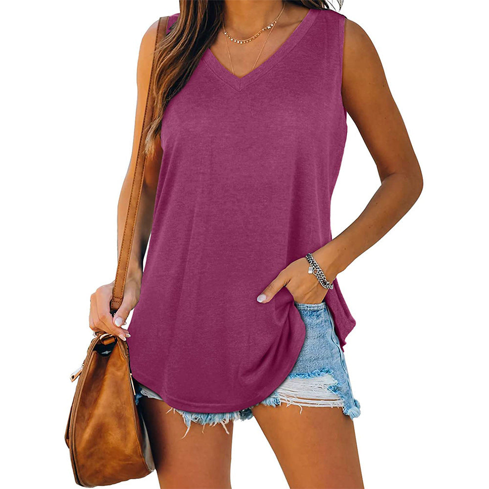 Damen V-Ausschnitt Tanktop mit praktischen Taschen Drune
