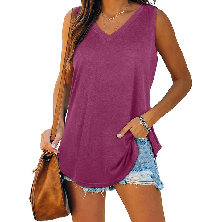 Damen V-Ausschnitt Tanktop mit praktischen Taschen Drune