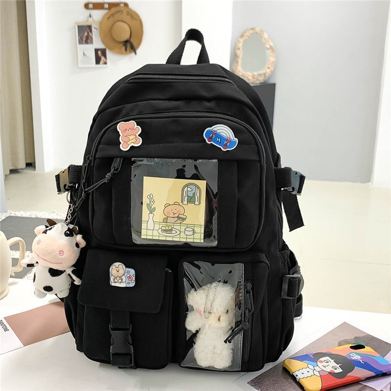 Damen Verspielt Mehrfach-Taschen Rucksack Drune