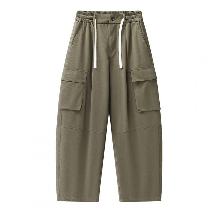Unisex Baggy‑Cargo‑Hose mit elastischem Bund, Tunnelzug und großen Pattentaschen Drune