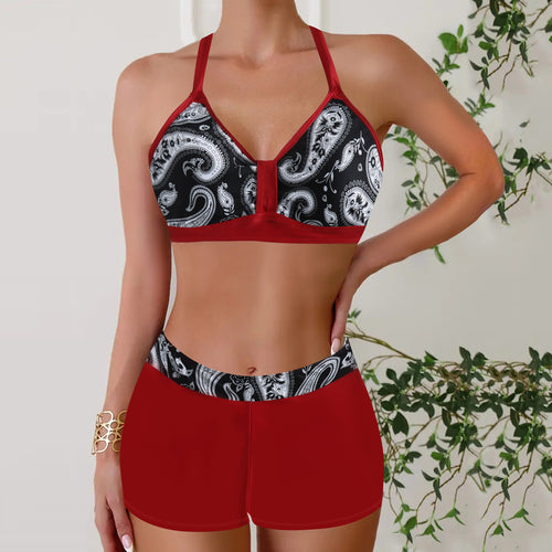 Drune – Bikini mit hoher Taille und geometrischem Muster