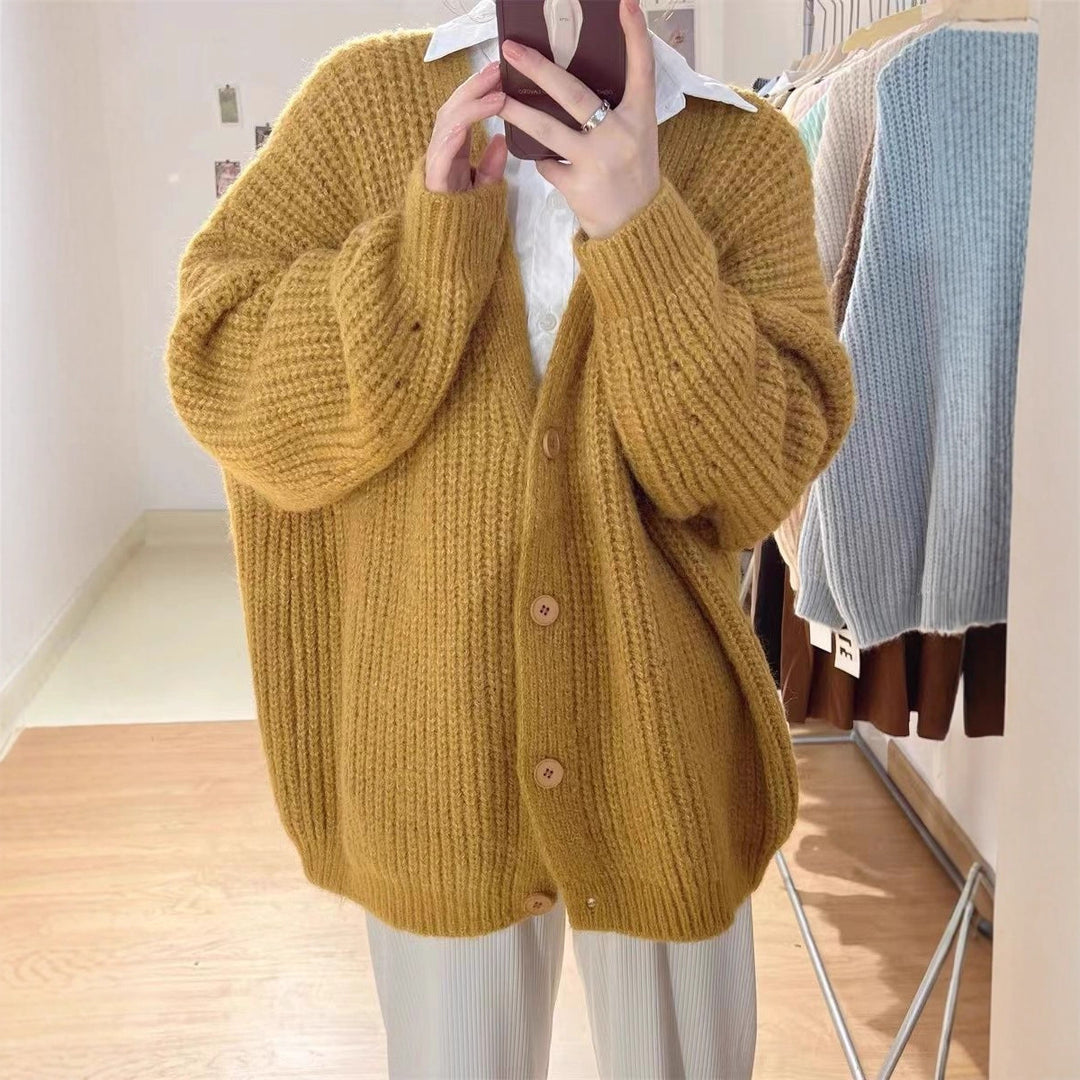 Damen Kuscheliger Strickcardigan mit oversized Schnitt Drune