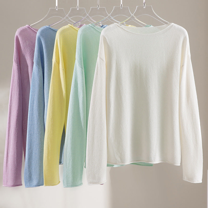Damen Lockeres Boatneck-Feinstrickshirt mit überschnittenen Schultern & kaschierendem Fall Drune