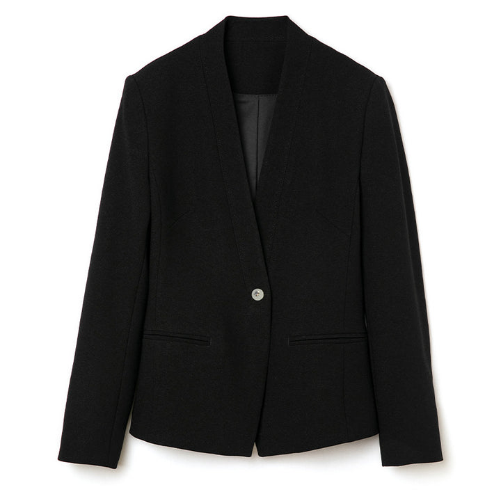 Damen Figurbetonter Ein-Knopf-Blazer mit minimalistischer V-Front und Einschubtaschen Drune