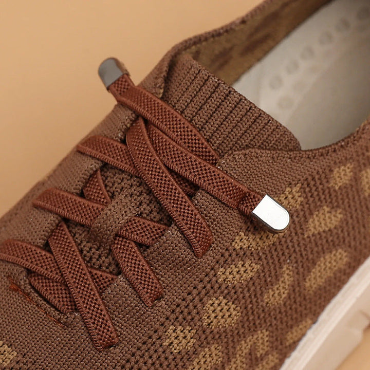 Damen Atmungsaktive Sneaker mit modischem Leopardenmuster Drune
