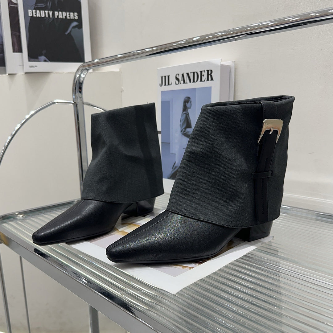 Damen Modische Stiefeletten mit elegantem Wickeldesign Drune