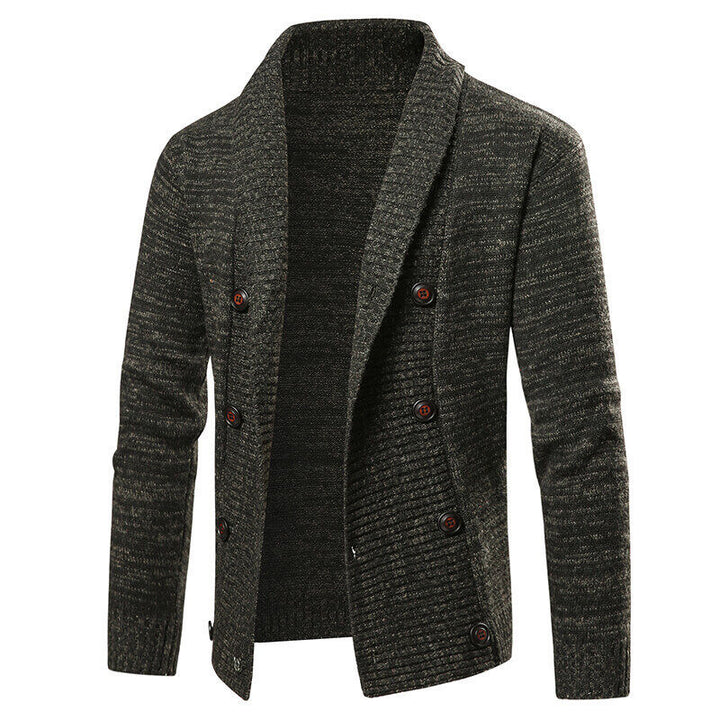 Herren nan Strickjacke mit Schalkragen und doppelter Knopfleiste Drune