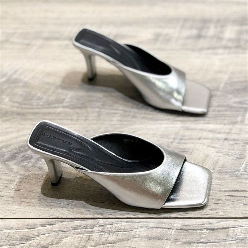 Damen elegante Mules mit geschwungenem Design Drune