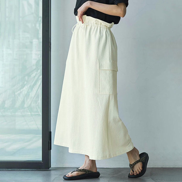 Damen Maxi-Rock mit elastischem Bund und praktischen Taschen Drune