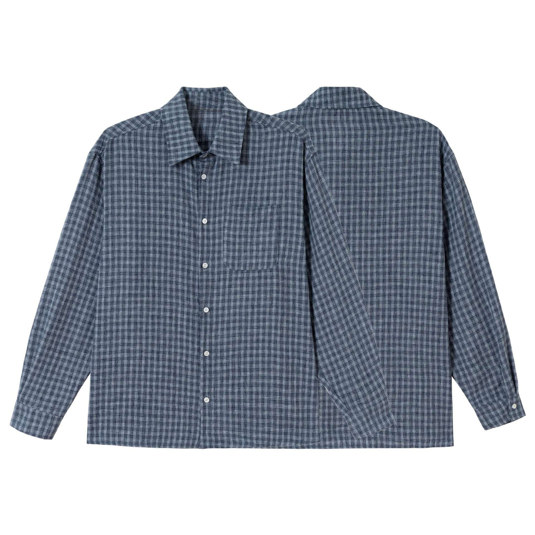 Herren Oversized Flanellhemd im Relaxed‑Schnitt mit Brusttasche Drune