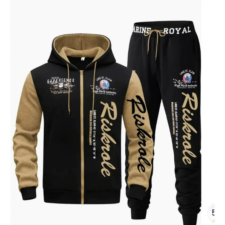 Herren Sportlicher Hoodie- und Jogginghosen-Set Drune