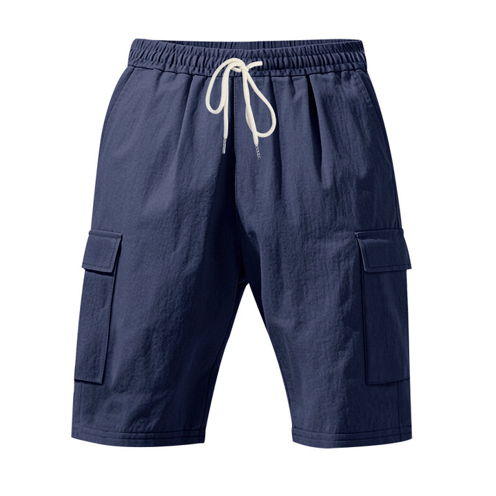 Herren nan Reise- und Outdoor-Bermuda mit elastischem Kordelbund, Sicherheits-Innentasche und aufgesetzten Klappentaschen Drune