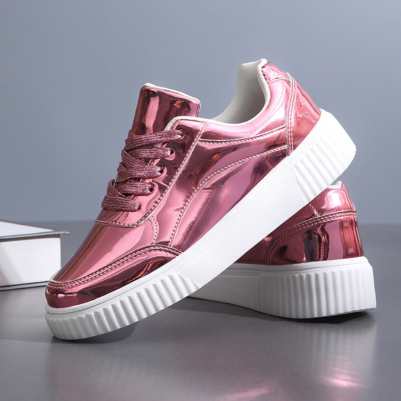 Damen Trendige und modische Sneakers mit glänzendem Obermaterial Drune