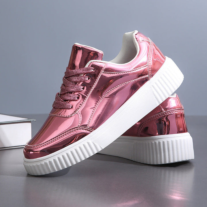 Damen Trendige und modische Sneakers mit glänzendem Obermaterial Drune
