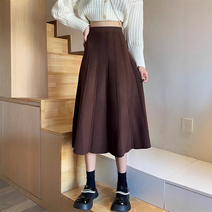 Damen Eleganter Plisseerock mit hohem Taillenschnitt Drune