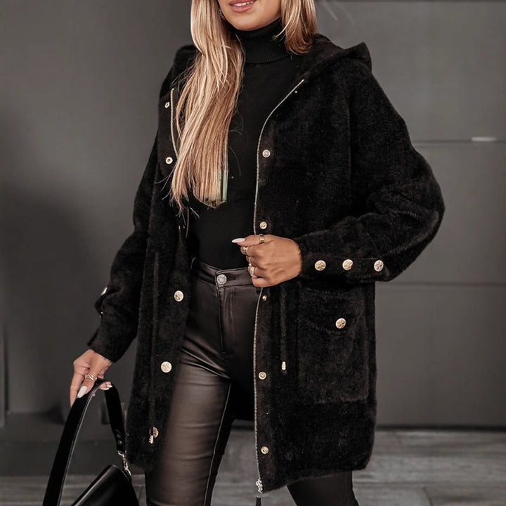 Damen Kuschelige Oversized-Winterjacke mit Taschen und hochwertigem Kunstfell Drune