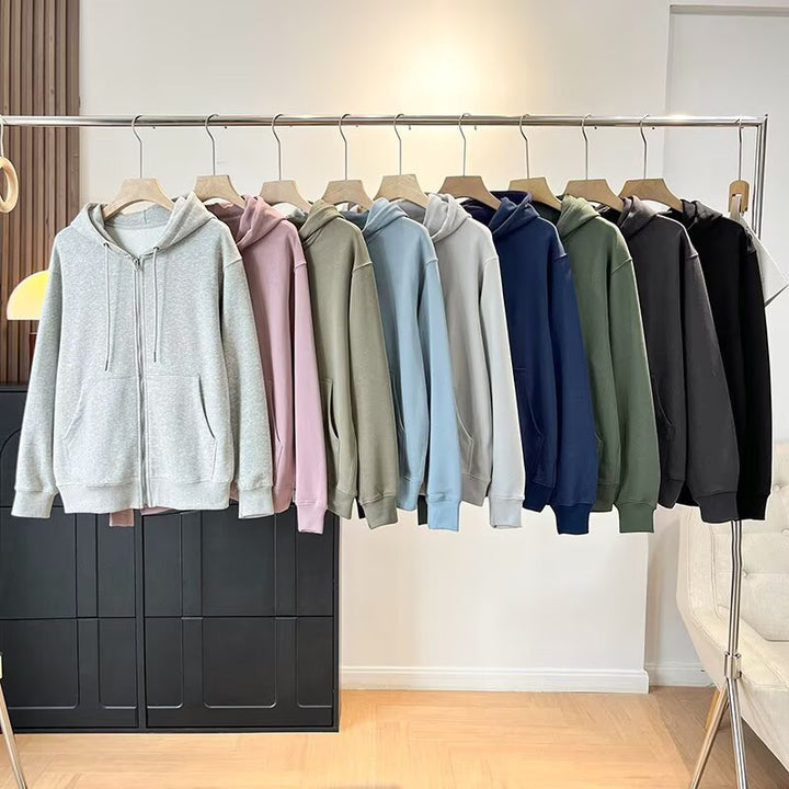 Damen sportlicher Zip-Hoodie mit praktischen Kängurutaschen Drune