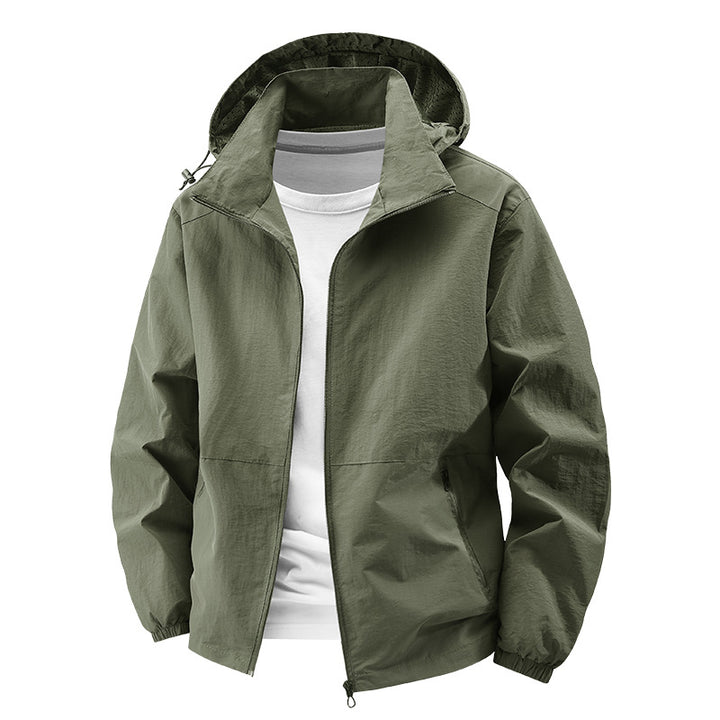 Herren nan packbare winddichte Softshell-Kapuzenjacke mit verstellbarer Kapuze Drune