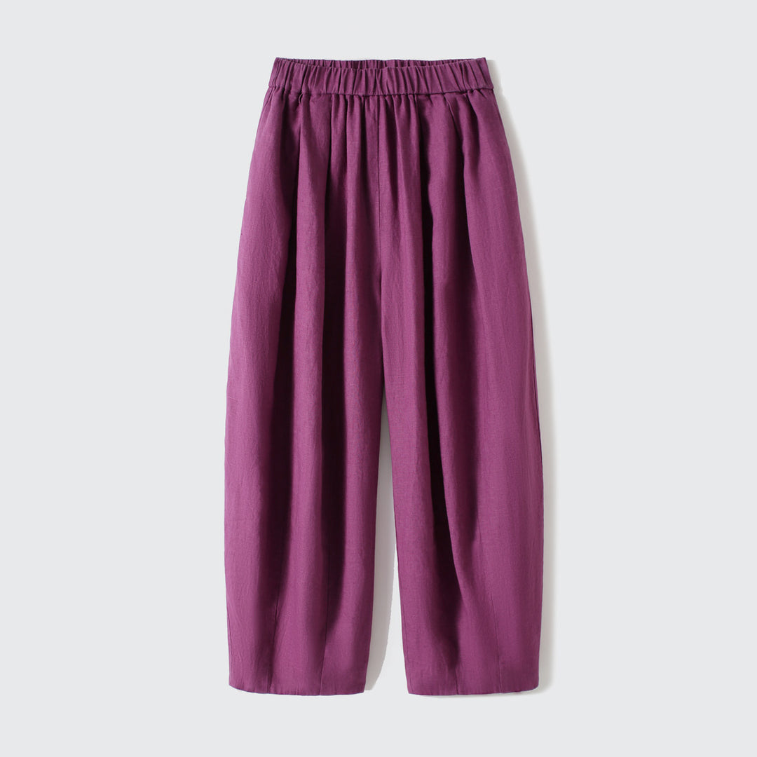 Damen Lässige, weit geschnittene Leinenhose Drune