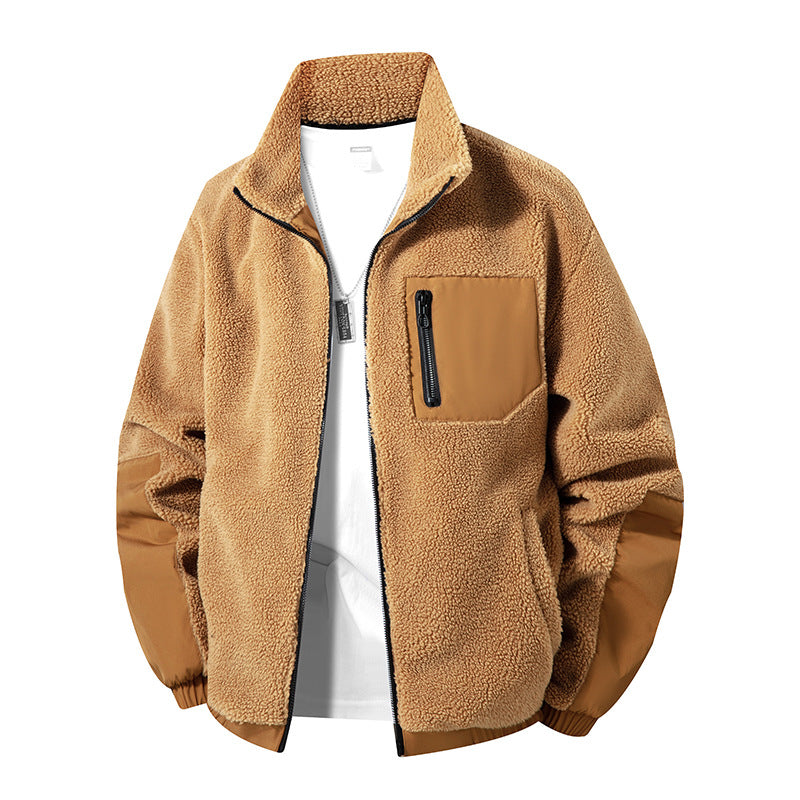 Herren Kuschelige Fleecejacke mit hohen Kragen Drune
