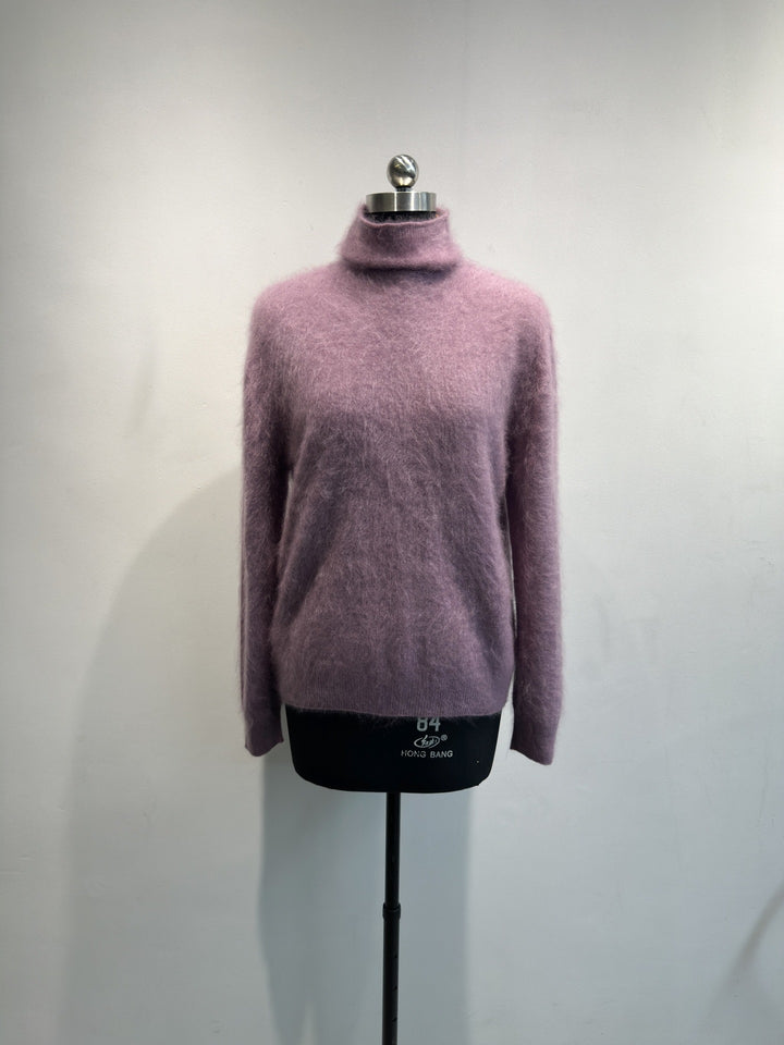 Damen Gemütlicher Rollkragen Strickpullover Drune