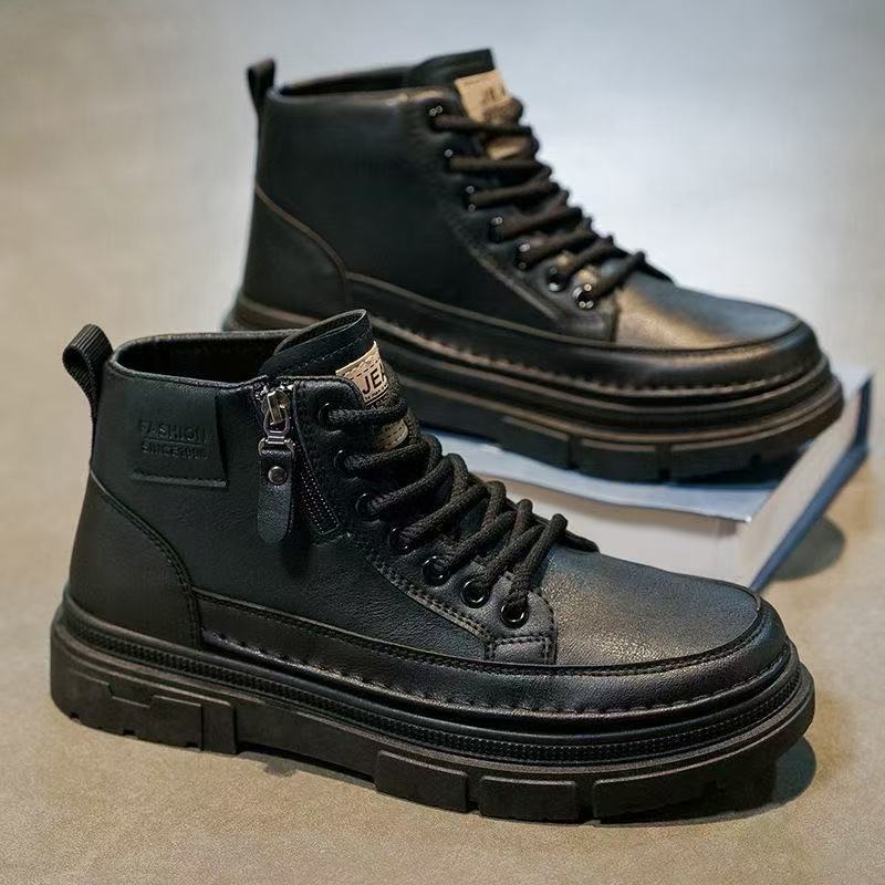Herren Chunky-Boots mit Reißverschluss, gepolstertem Schaft und profilierter Sohle Drune