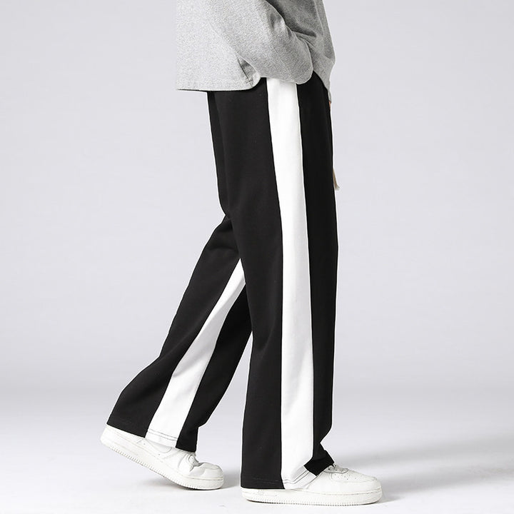 Herren Weite Trackpants mit kontrastseiteneinsätzen, elastischem Bund & Kordelzug Drune
