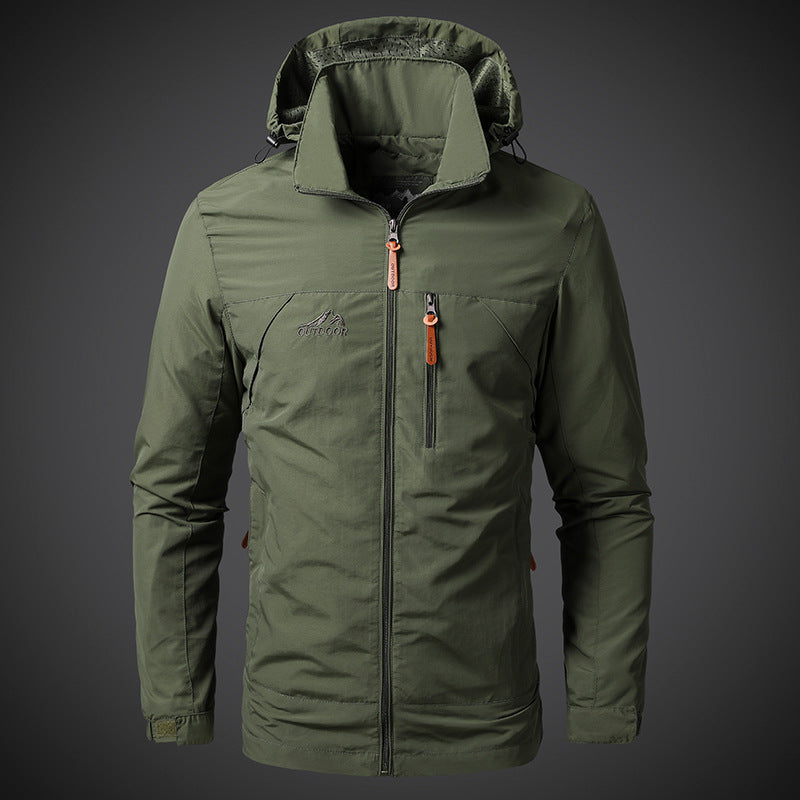 Herren Leichte Outdoor-Jacke mit verstellbarer Kapuze Drune