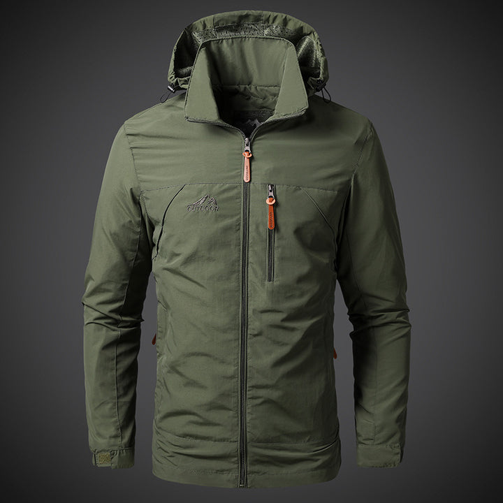Herren Leichte Outdoor-Jacke mit verstellbarer Kapuze Drune