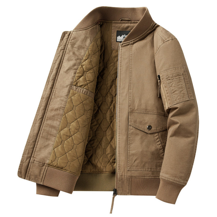 Herren Modische Bomberjacke mit Steppfutter Drune