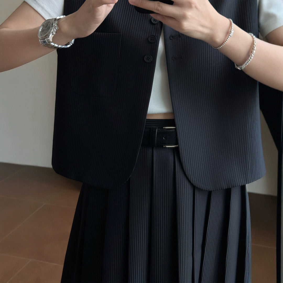 Damen Elegante Blazer-Weste mit gestreiftem Design Drune