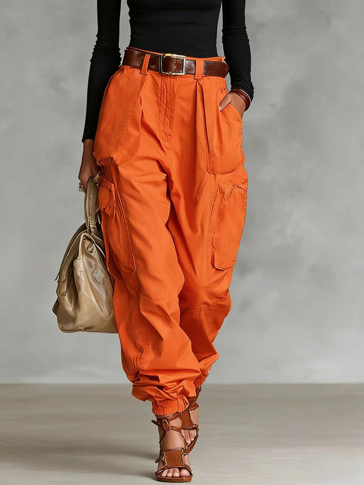 Damen Cargo-Hose mit elastischem Bund und praktischen Taschen Drune