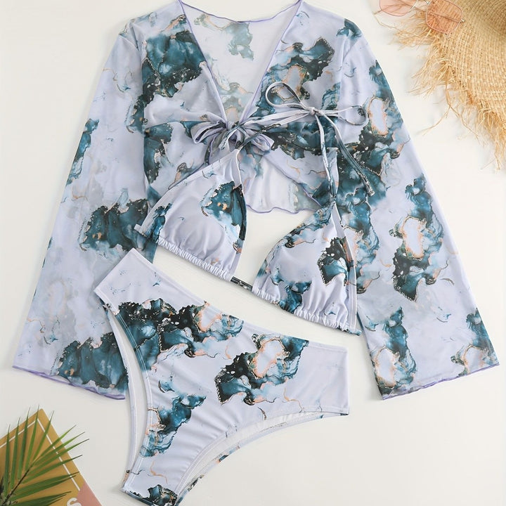 Damen Bikini Set mit transparenter Bluse Drune