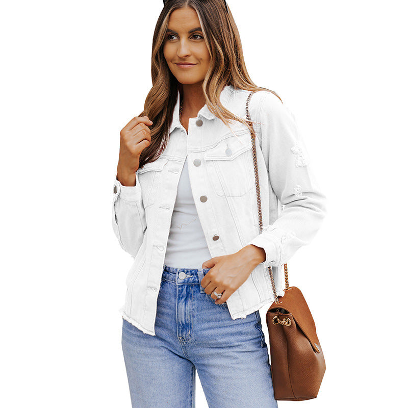 Damen Denim-Jacke mit lässigem Schnitt und funktionalen Taschen Drune