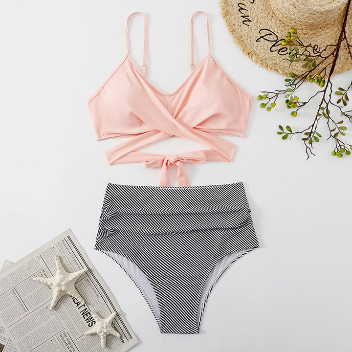 Damen Crop-Top Bikini-Set mit geflochtenem Design Drune