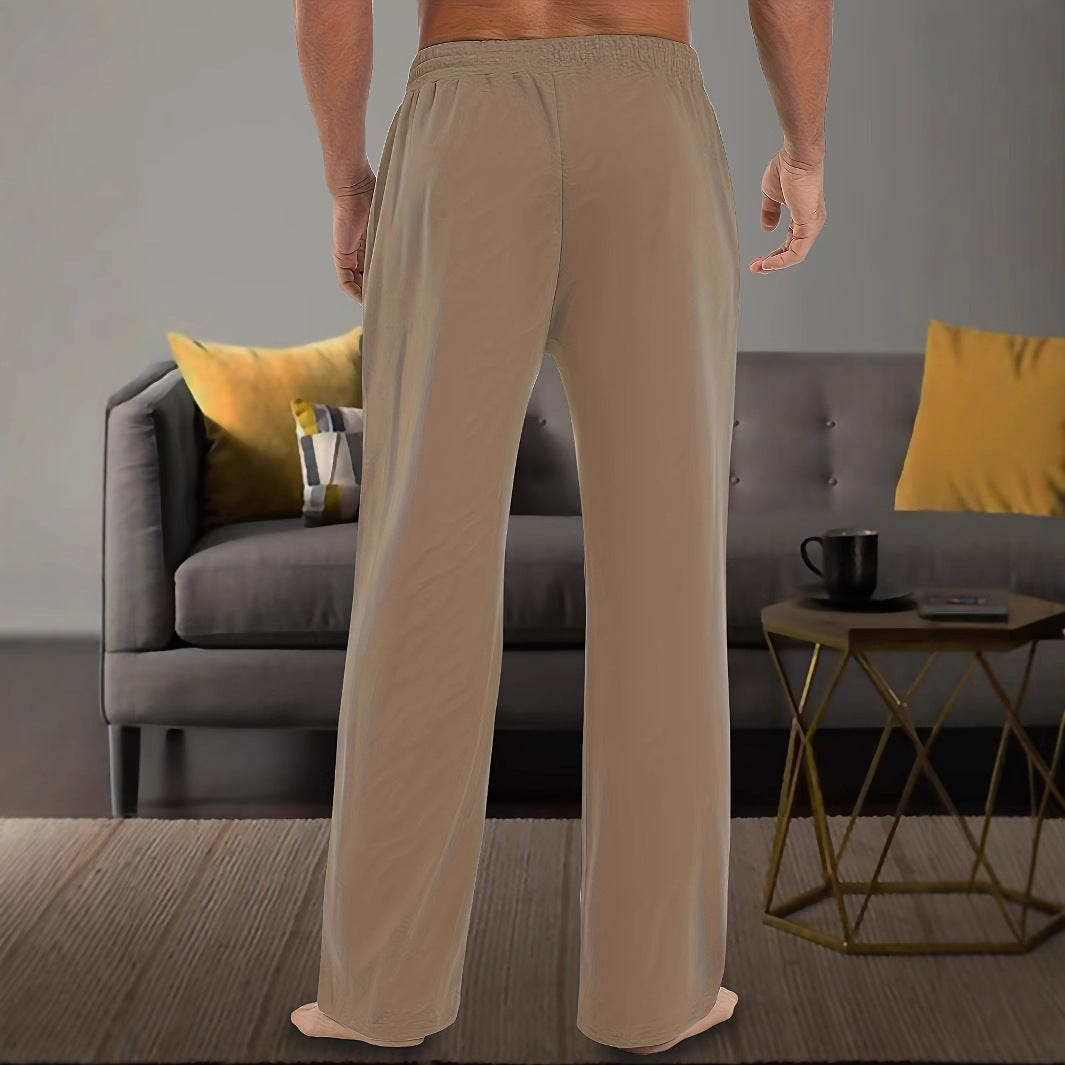 Herren Elastische Relax-Hose mit Kordelzug und weitem Bein Drune