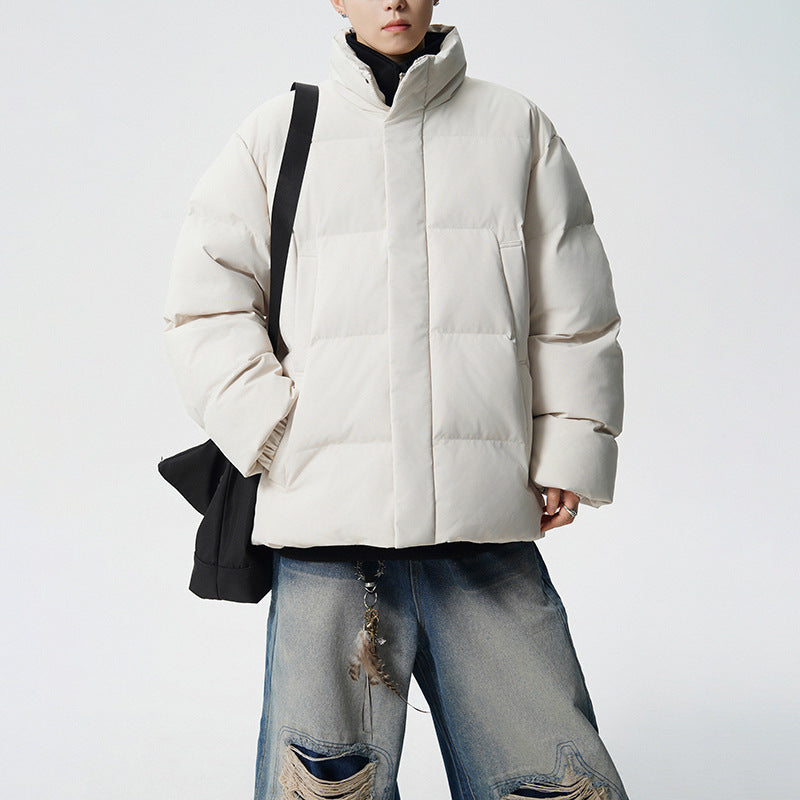 Herren Kurz geschnittene Oversize Steppjacke mit hohem Kragen Drune