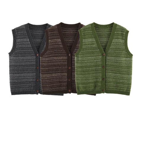 Herren Gestrickte Weste mit V-Ausschnitt, Knopfleiste und feinem Strukturstrick Drune