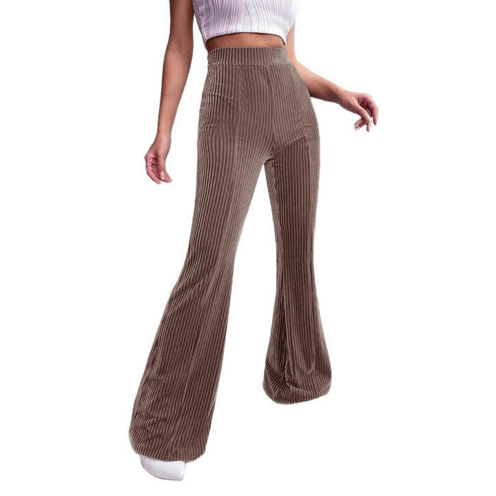 Damen Elegante und bequeme Samthose mit vertikalen Streifen Drune