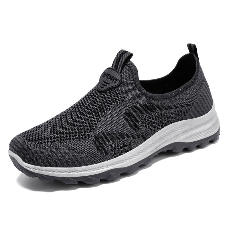 Herren nan elastischer Strick-Slip-On Trekking-Sneaker mit griffiger Profilsohle und ergonomischer Dämpfungssohle Drune