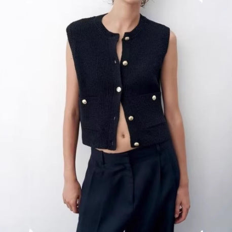Damen Strickjacke mit Knopfdetails und dekorativen Taschen Drune