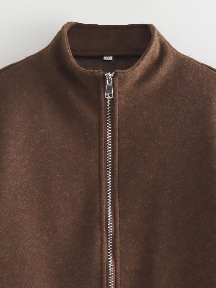 Damen zeitgenössische Übergangsjacke mit hochwertigem Stehkragen und durchgehendem Reißverschluss Drune