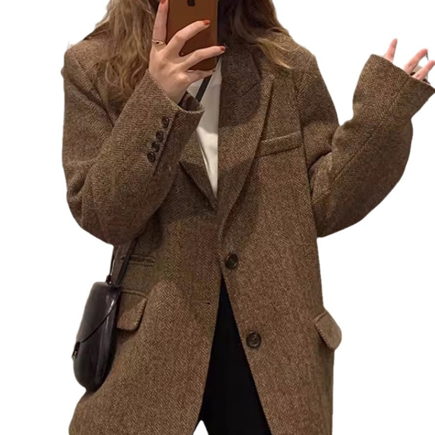 Damen Übergroßer Wollblazer Drune