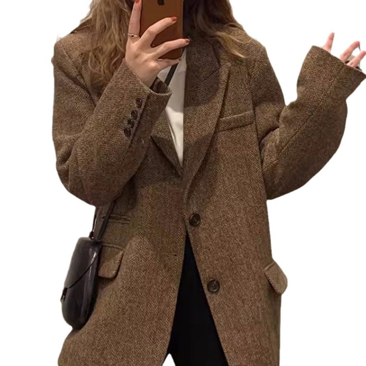 Damen Übergroßer Wollblazer Drune