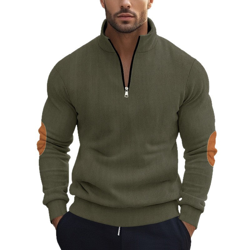 Herren Sportlicher Pullover mit Stehkragen und Reißverschluss Drune