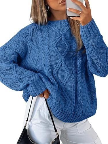 Damen Grobstrickpullover im Zopfmuster mit lässigem Oversize-Schnitt Drune