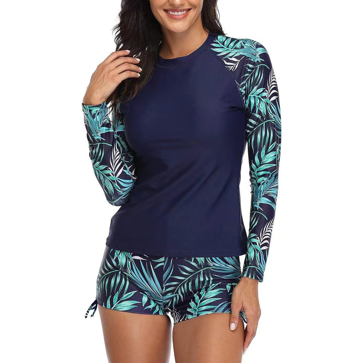 Damen Sportlicher Rashguard mit floralem Design Drune
